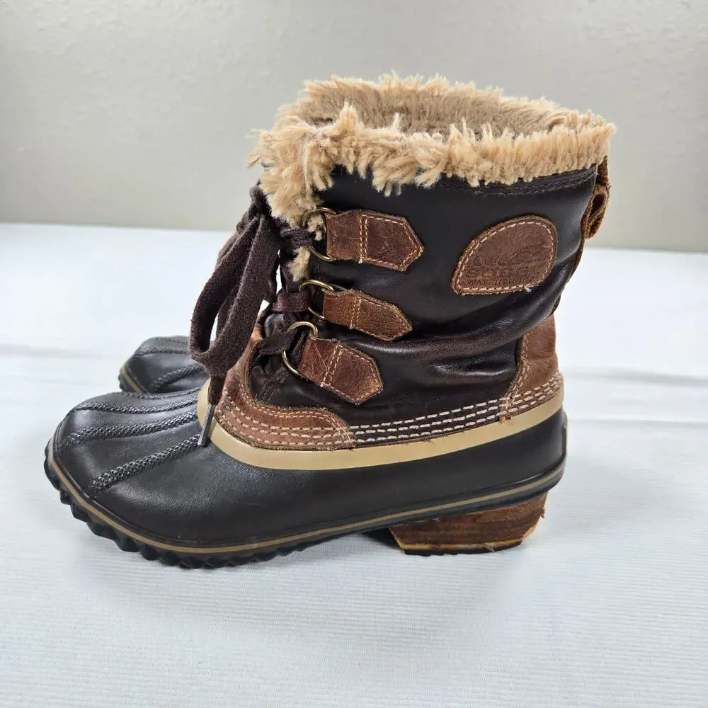 Sorel Slim Pack Trail Brown Winter Boot‎ in Brown Women's Size 7
